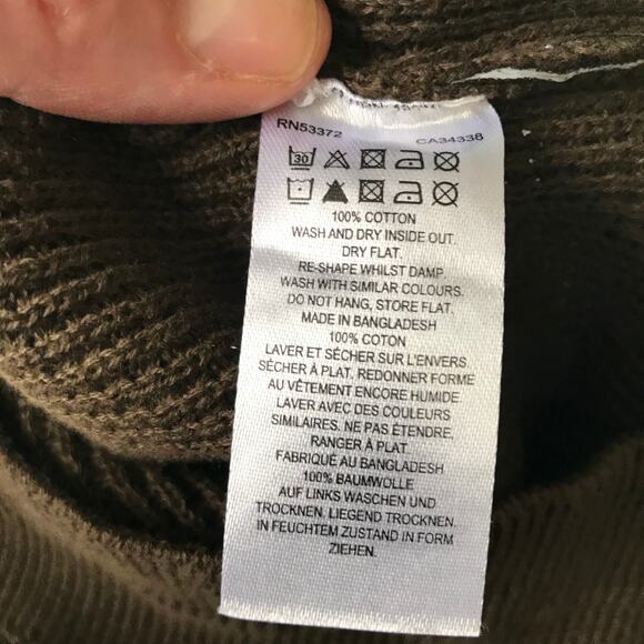 French Connection Sweater Mens XL Brown Waffle Basic Minimal Neutral Academia - Picture 8 of 8